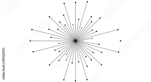 Abstract radial pattern with connecting dots and lines, representing network or data transmission