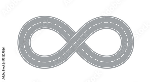 Infinity road symbol, endless loop, concept of eternity and journey
