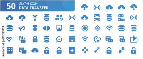 Data transfer and network icons collection
