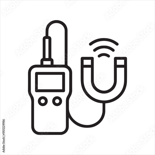 Magnetometer outline icon vector