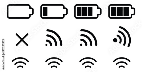 Battery and wifi signal strength icons