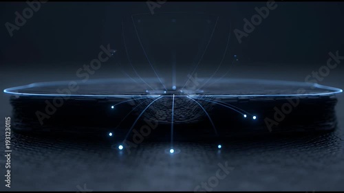 A futuristic, sleek, and mysterious object resting on a reflective surface.