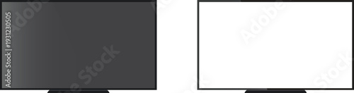 Modern TV Screen Mockup Set with Curved and Flat Display Templates