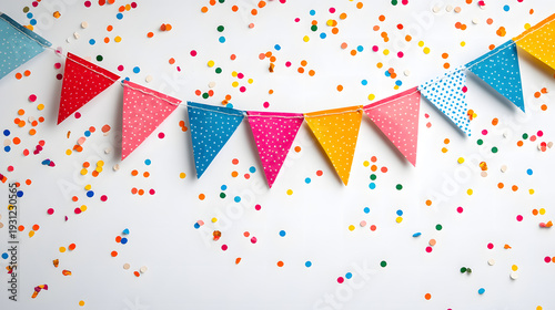Illustration of a happy birthday cake, sharp image with a blurred background.