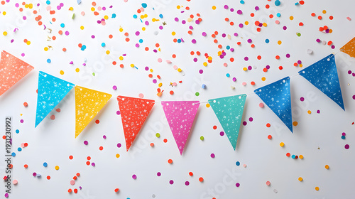 Illustration of a happy birthday cake, sharp image with a blurred background.