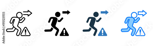 Evacuation icon multiple style 