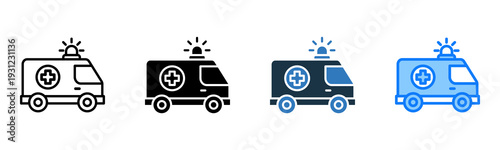 Ambulance icon multiple style 