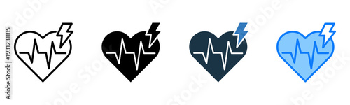 Defibrillator icon multiple style 
