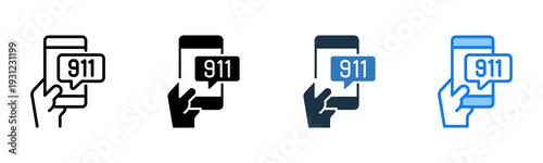 911 icon multiple style 