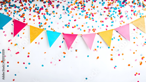 Illustration of a happy birthday cake, sharp image with a blurred background.