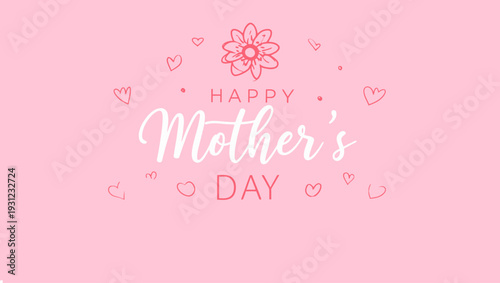 Elegant Mother's Day card with minimal flat flower illustration