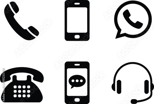 Communication methods icons Vector
