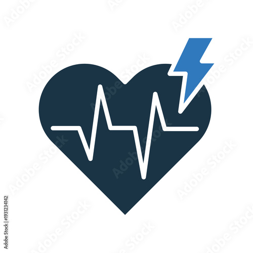 Defibrillator mixed color icon