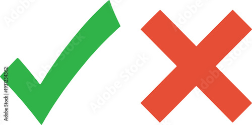 Checkmark versus cross symbol Vector