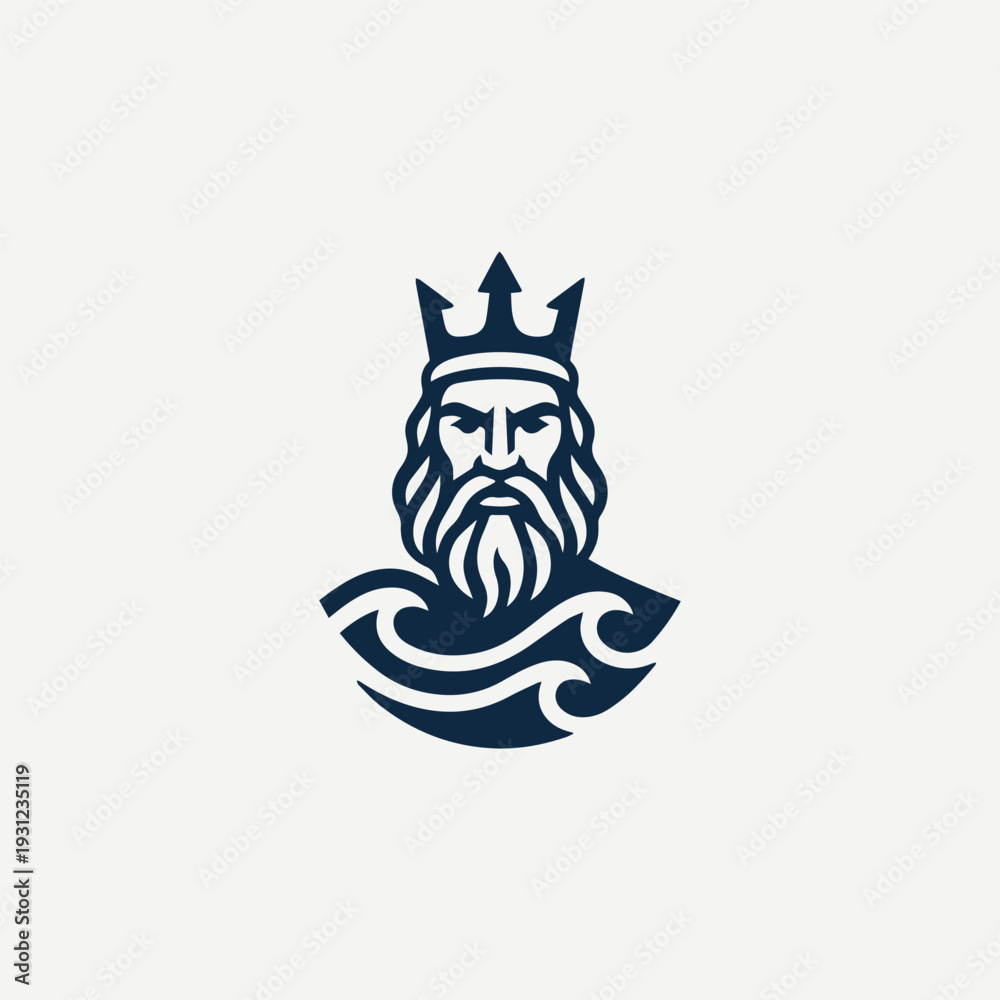 Fototapeta premium Sea Waves God Logo