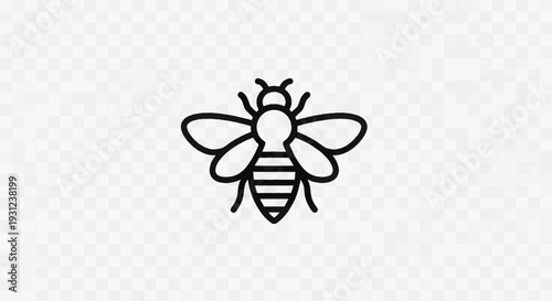 Simple Black and White Bee Illustration 6.