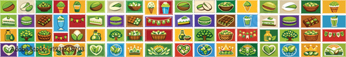 World Pistachio Day Stamp Set Nut Food Celebration Badge Collection