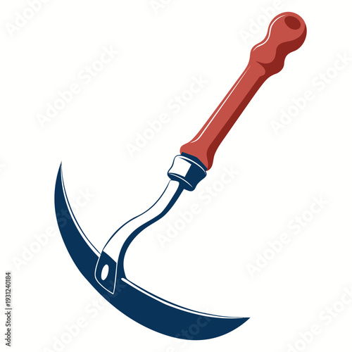 Gardening Sickle Tool Illustration for Agriculture Concept