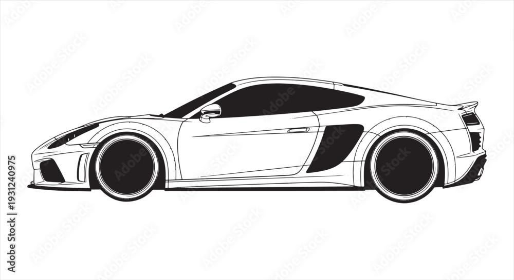 Obraz premium Car Blueprint Design – Automotive Engineering CAD Technical Drawing