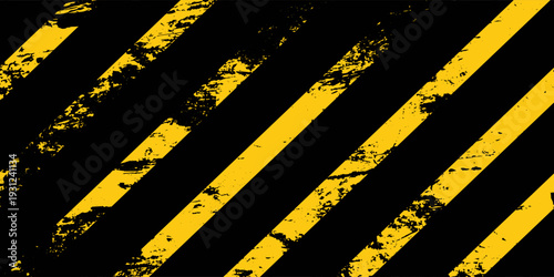 Seamless pattern with brush strokes yellow lines on black. Striped abstract background. Warning Lines Texture. Great for textile, fabric, wallpaper, wrapping, scrapbook and packaging.Eps10