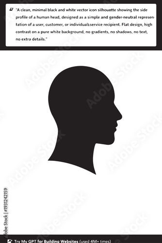 Black silhouette side profile human head