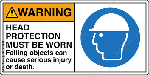 Safety Sign Warning HEAD PROT...