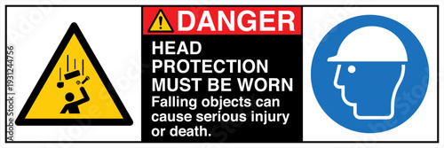Safety Sign Danger HEAD PROTE...