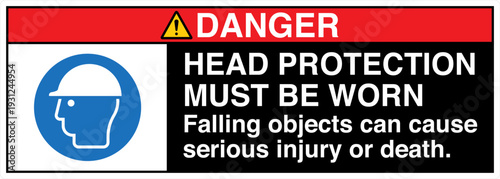 Safety Sign Danger HEAD PROTE...