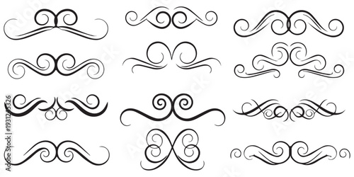 Hand drawn ornamental flourishes and calligraphic divider pack eps 10