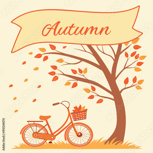 bicycle with autumn leaves