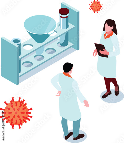 Scientists Analyzing Virus Laboratory Samples
