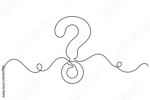 One line art of a question mark for customer service concept