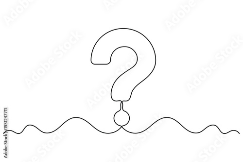 One line art of a question mark for customer service concept