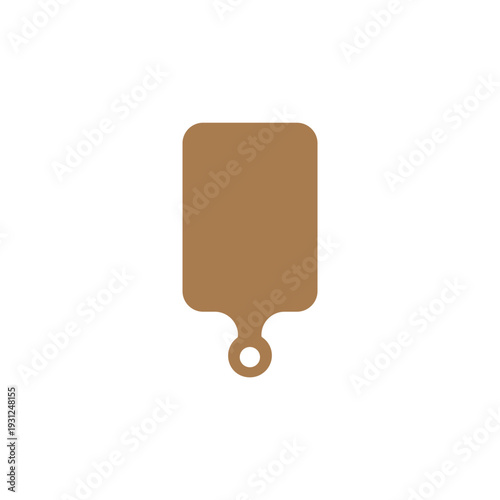Wooden cutting board icon vector illustration. Brown kitchen chopping board isolated on white background.
