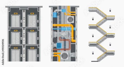 The illustration shows a detailed technical diagram of industrial machinery components and systems.