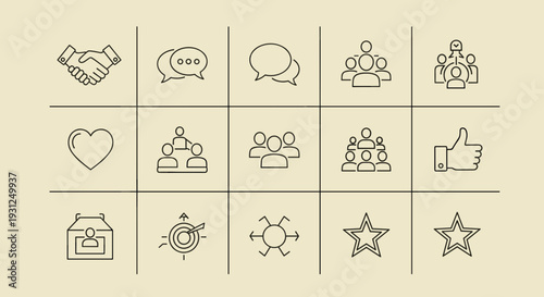 Set of social media icons.