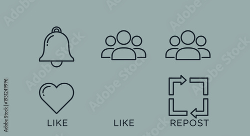 Social media icons for interaction.