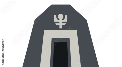 Minimal Tomb Entrance Flat Geometric Shapes Vector Illustration
