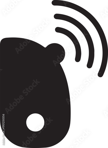 Smart wearable technology icon set, health monitoring devices, fitness tracker, smartwatch, biometric sensor symbols, black silhouette vector illustration