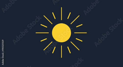 Flat Vector Illustration of Simple Ray Circle Design
