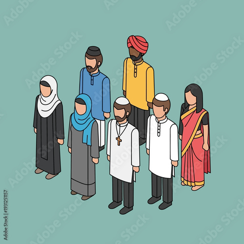 Diverse group of people standing together in unity and solidarity.