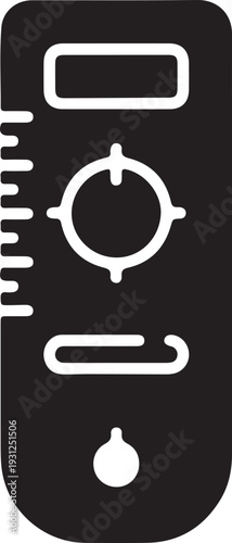 Smart wearable technology icon set, health monitoring devices, fitness tracker, smartwatch, biometric sensor symbols, black silhouette vector illustration