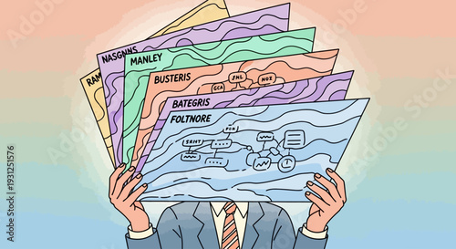 Man holding newspaper with financial sections.