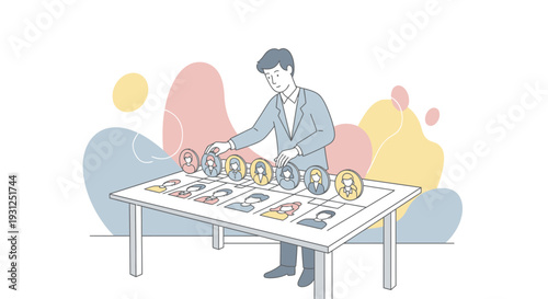 Man examining watches on a table.