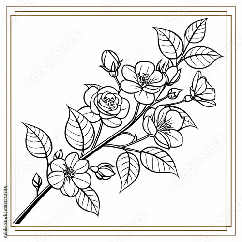 Elegant Black & Gold Corner Floral Frame (Heavy Corner Focus) 1