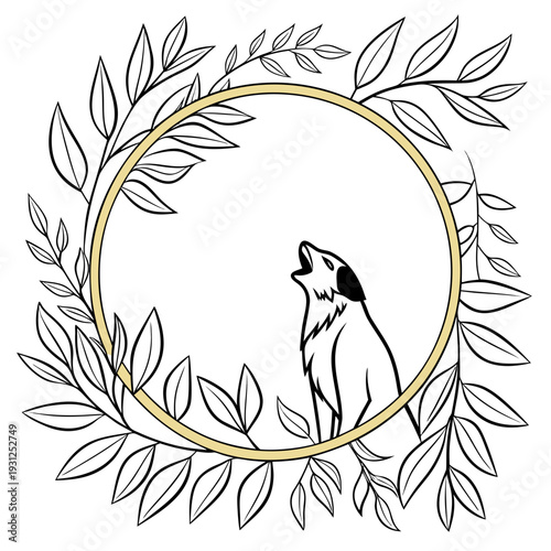 Elegant Gold Botanical Halo Frame 1