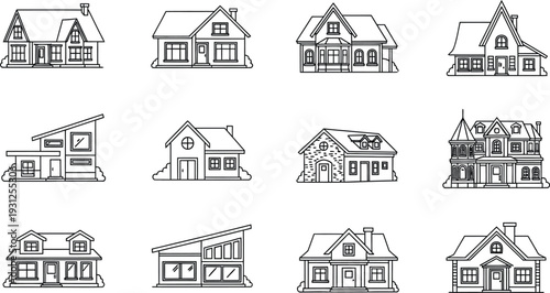 Collection of various house architectural styles and designs