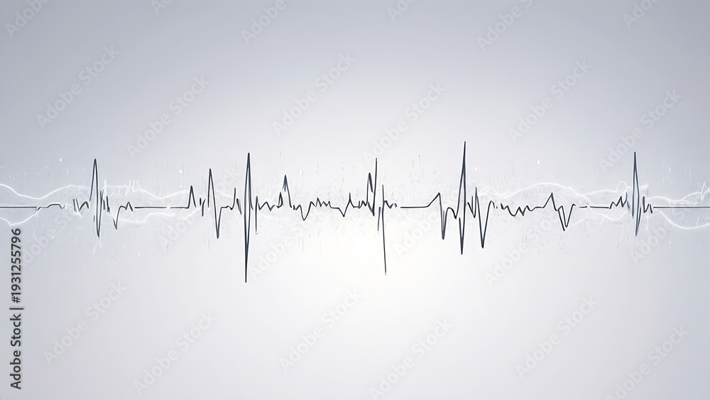 Naklejka premium Minimalist Platinum Signal Pulse Lines In Clinical Design