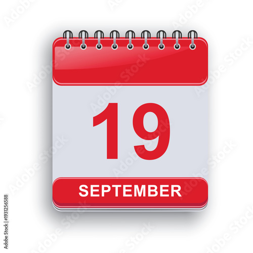 September 19 Daily Calendar Template Printable Minimal Organizer Page