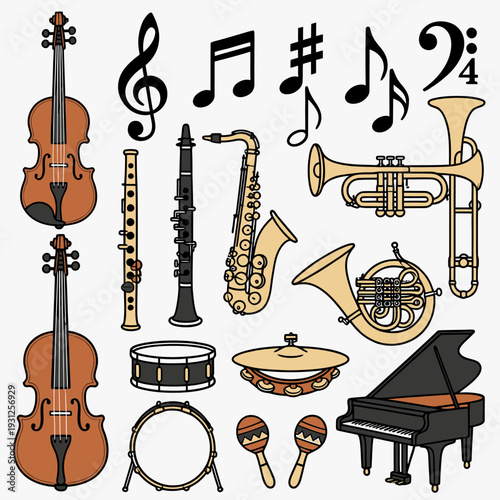 Musical Instruments Collection vector illustration